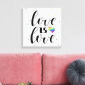 Liefde | Rainboogharten Canvas Afdruk (Insitu (Woonkamer))