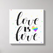 Liefde | Rainboogharten Canvas Afdruk (Voorkant)