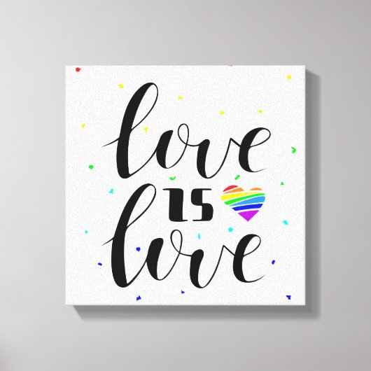 Liefde | Rainboogharten Canvas Afdruk (Voorkant)