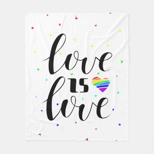 Liefde | Rainboogharten Fleece Deken (Voorkant)