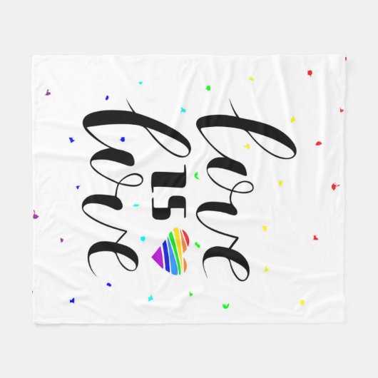 Liefde | Rainboogharten Fleece Deken (Voorkant (Horizontaal))
