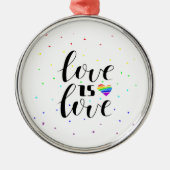 Liefde | Rainboogharten Metalen Ornament (Voorkant)