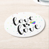 Liefde | Rainboogharten Ronde Kartonnen Onderzetter (Gebogen)