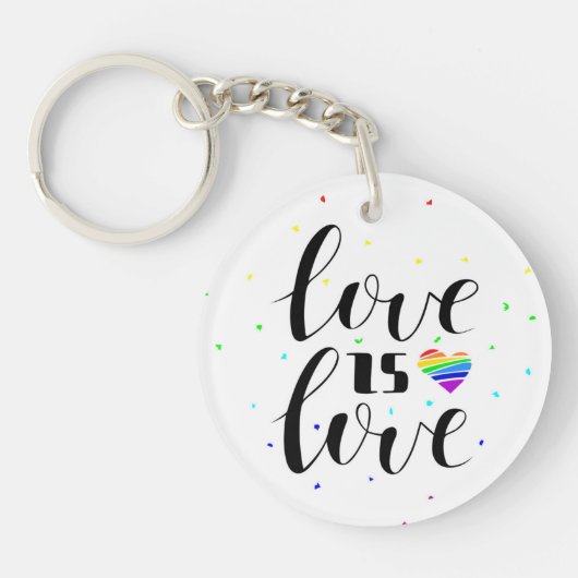 Liefde | Rainboogharten Sleutelhanger (Voorkant)