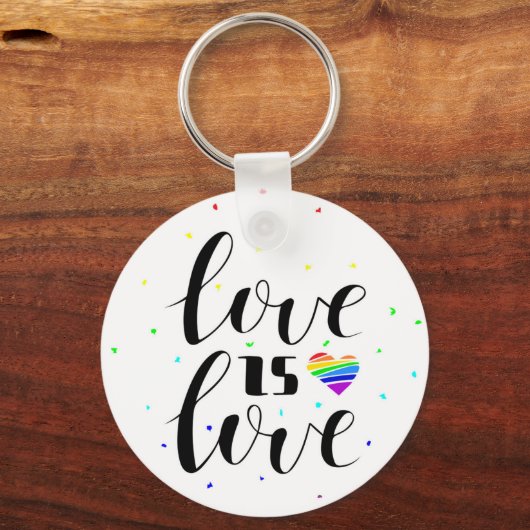 Liefde | Rainboogharten Sleutelhanger (Voorkant)