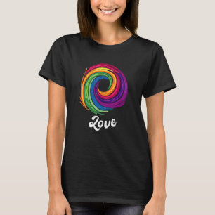 Liefde Rainbow Circle voor LGBTQ Gay Lesbische Par T-shirt
