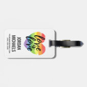 Liefde | Rainbow Waterverf Heart Bagagelabel (Achterkant horizontaal)
