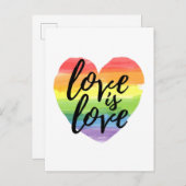 Liefde | Rainbow Waterverf Heart Briefkaart (Voorkant / Achterkant)