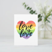 Liefde | Rainbow Waterverf Heart Briefkaart (Staand voorkant)