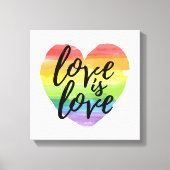 Liefde | Rainbow Waterverf Heart Canvas Afdruk (Voorkant)
