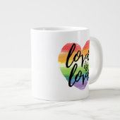 Liefde | Rainbow Waterverf Heart Grote Koffiekop (Voorkant rechts)