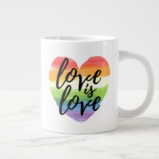 Liefde | Rainbow Waterverf Heart Grote Koffiekop (Rechts)