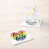 Liefde | Rainbow Waterverf Heart Kartonnen Onderzetters (Insitu)