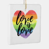 Liefde | Rainbow Waterverf Heart Keramisch Ornament (Rechts)