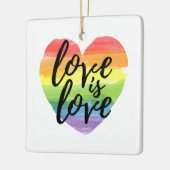 Liefde | Rainbow Waterverf Heart Keramisch Ornament (Links)