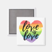 Liefde | Rainbow Waterverf Heart Magneet (Voorkant / Achterkant)