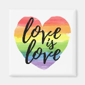 Liefde | Rainbow Waterverf Heart Magneet (Voorkant)