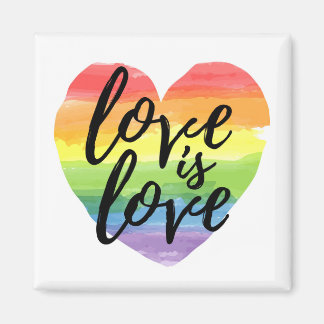 Liefde | Rainbow Waterverf Heart Magneet