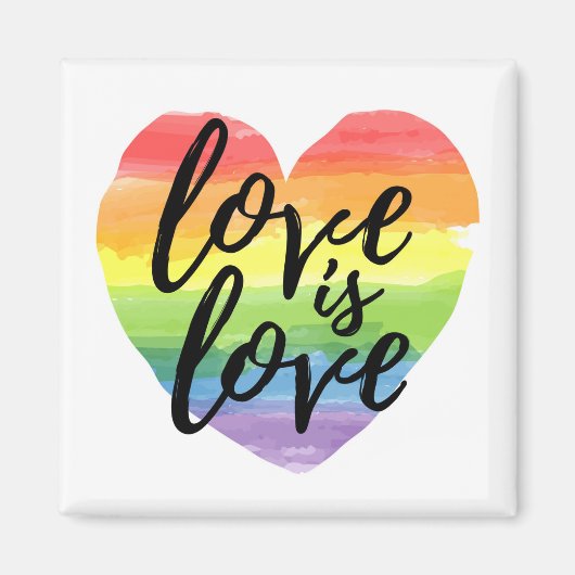 Liefde | Rainbow Waterverf Heart Magneet (Voorkant)