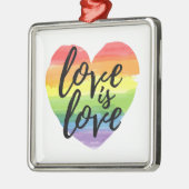 Liefde | Rainbow Waterverf Heart Metalen Ornament (Links)