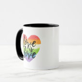 Liefde | Rainbow Waterverf Heart Mok (Voorkant links)