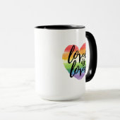 Liefde | Rainbow Waterverf Heart Mok (Voorkant rechts)