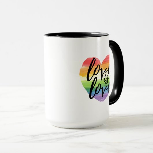 Liefde | Rainbow Waterverf Heart Mok (Voorkant rechts)