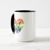 Liefde | Rainbow Waterverf Heart Mok (Voorkant links)