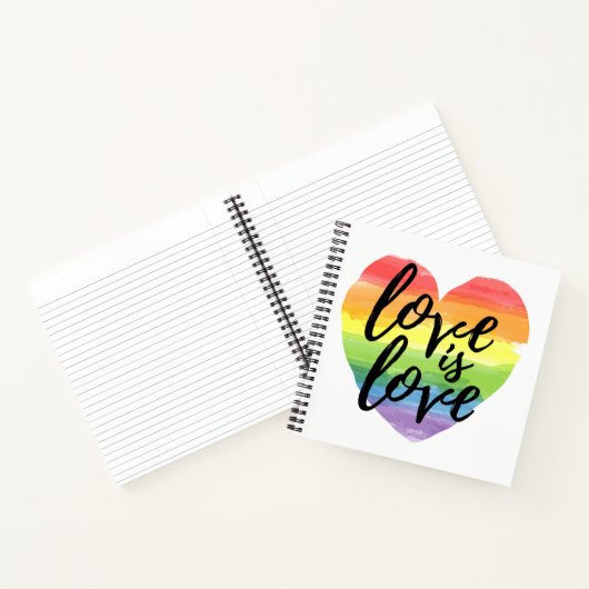 Liefde | Rainbow Waterverf Heart Notitieboek (Binnen)