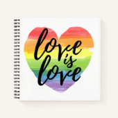 Liefde | Rainbow Waterverf Heart Notitieboek (Voorkant)