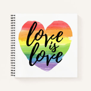 Liefde Rainbow Waterverf Heart Notitieboek