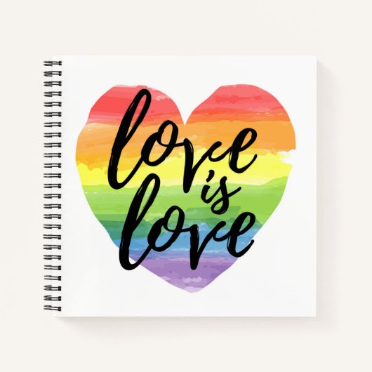 Liefde | Rainbow Waterverf Heart Notitieboek (Voorkant)