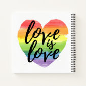 Liefde | Rainbow Waterverf Heart Notitieboek (Achterkant)