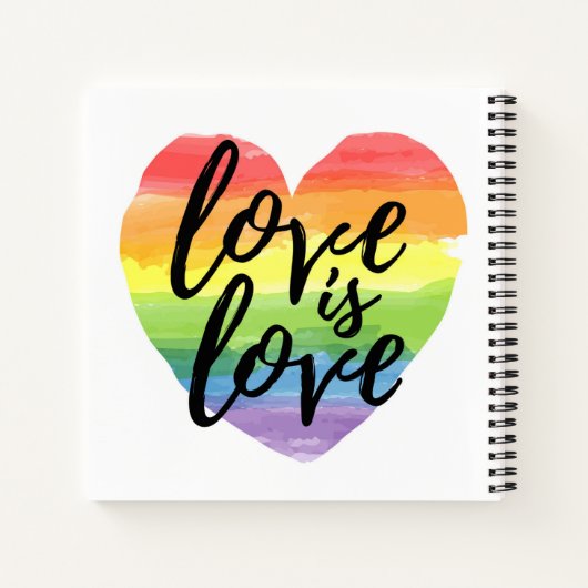 Liefde | Rainbow Waterverf Heart Notitieboek (Achterkant)
