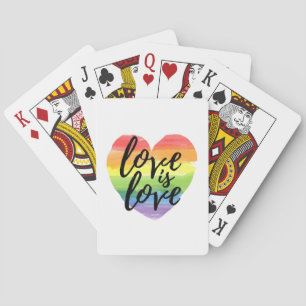 Liefde   Rainbow Waterverf Heart Pokerkaarten