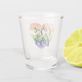 Liefde | Rainbow Waterverf Heart Shot Glas (Achterkant)