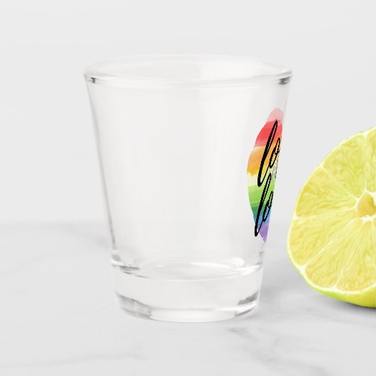 Liefde | Rainbow Waterverf Heart Shot Glas (Links)