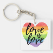 Liefde | Rainbow Waterverf Heart Sleutelhanger (Voorkant)