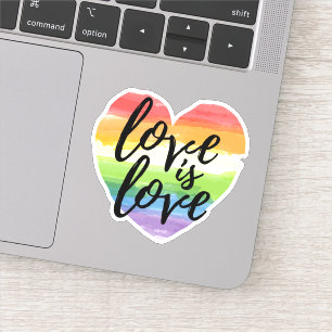 Liefde   Rainbow Waterverf Heart Sticker