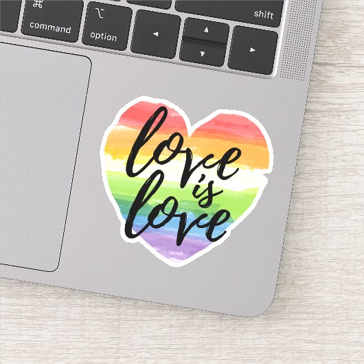 Liefde | Rainbow Waterverf Heart Sticker (Detail)