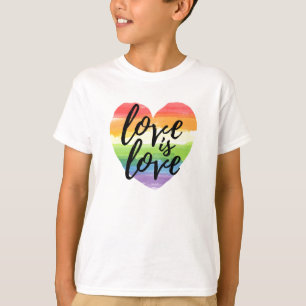 Liefde   Rainbow Waterverf Heart T-shirt