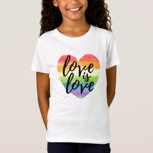 Liefde | Rainbow Waterverf Heart T-shirt (Voorkant)
