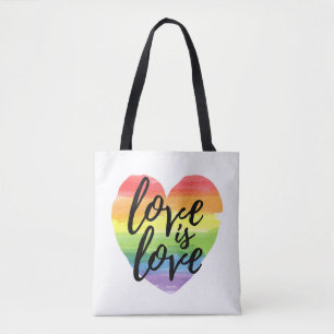 Liefde   Rainbow Waterverf Heart Tote Bag