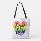 Liefde | Rainbow Waterverf Heart Tote Bag (Achterkant)