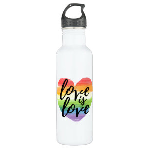 Liefde   Rainbow Waterverf Heart Waterfles