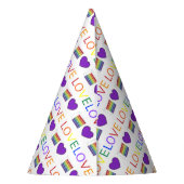 Liefde Rainbow Wedding Cake Paars Heart Feesthoedjes (Achterkant)