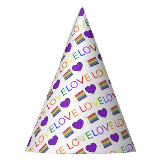 Liefde Rainbow Wedding Cake Paars Heart Feesthoedjes (Links)