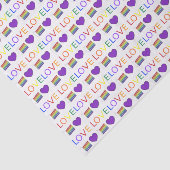 Liefde Rainbow Wedding Cake Paars Heart Tissuepapier (Detail)