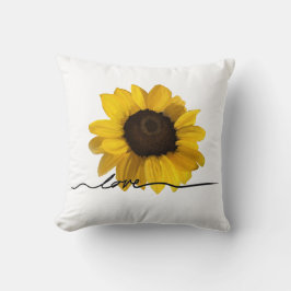 Liefde realistische gele zonnebloemschilderij kussen