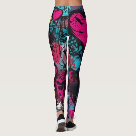 Liefde rebellen-graffiti harten leggings (Achterkant)